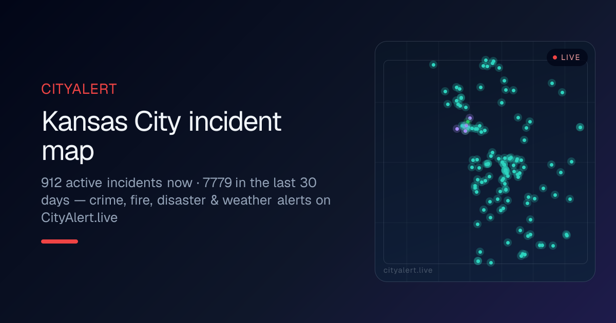 Kansas City Crime Map — Live KCPD Incidents · CityAlert.live