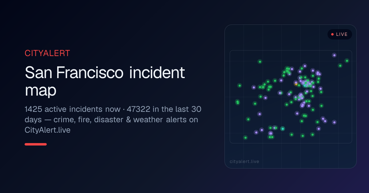 San Francisco Crime Map — Live SFPD Incidents · CityAlert.live