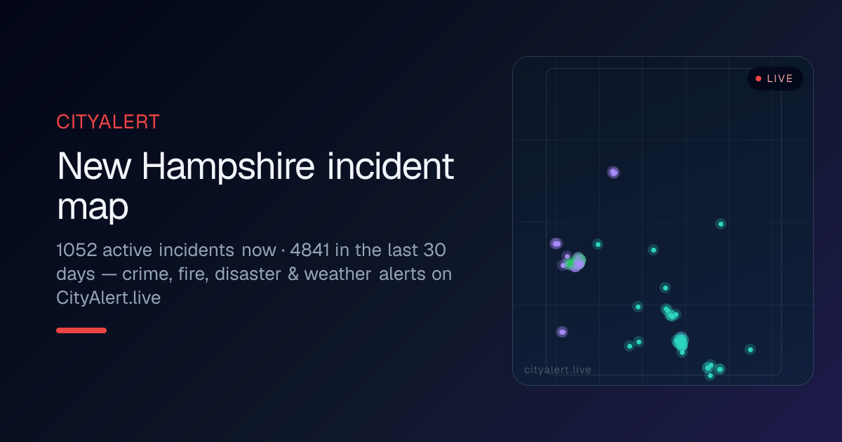 New Hampshire Incident Map — Live Safety Alerts & Disasters · CityAlert ...